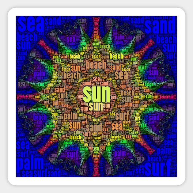 Sun Surf and Sand Sticker by DANAROPER